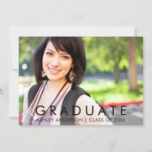 Modern Minimalist Graduation Photo Announcement