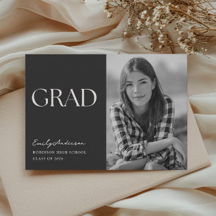 Modern Minimalist Graduation Photo Announcement