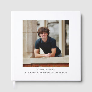 Modern Minimalist Graduation Photo Class of 2025 Guest Book