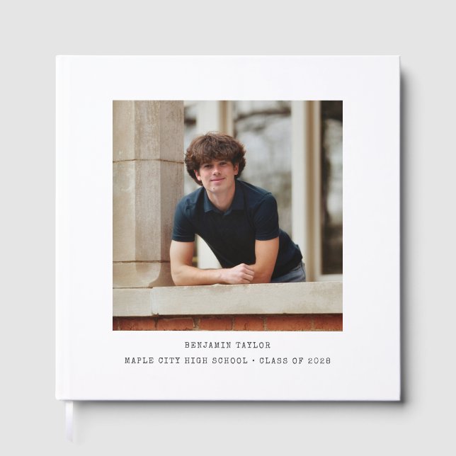 Modern Minimalist Graduation Photo Class of 2025 Guest Book (Front)