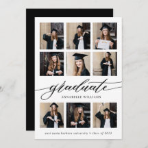 Modern Minimalist Graduation Photo Collage