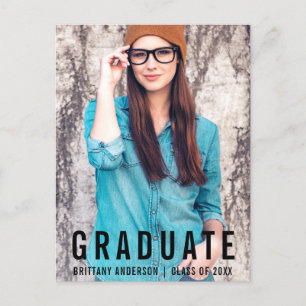 Modern Minimalist Graduation Photo Party Invite