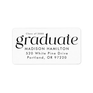 Modern Minimalist Graduation Return Address Label