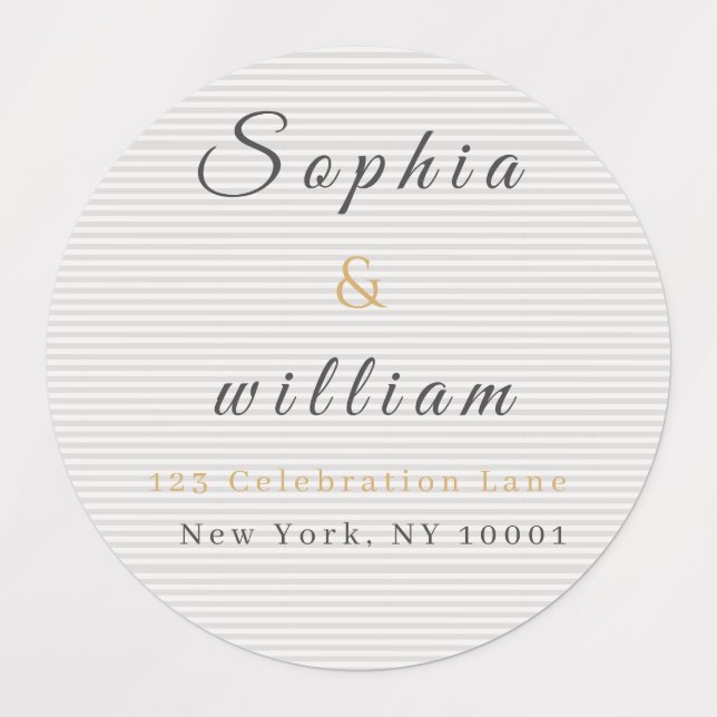 Modern Minimalist Gray Striped Wedding (Design 1)