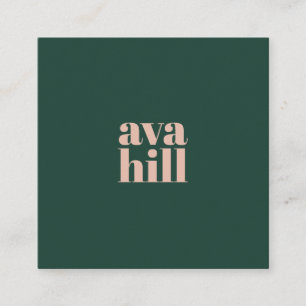 Modern minimalist green and pink professional logo square business card