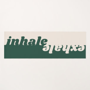Modern minimalist green beige quote yoga mat