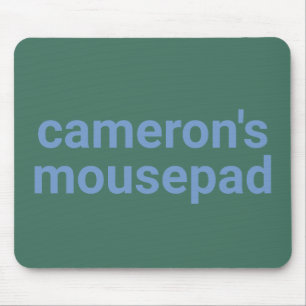 Modern Minimalist Green Blue Name and Label Mouse Mat