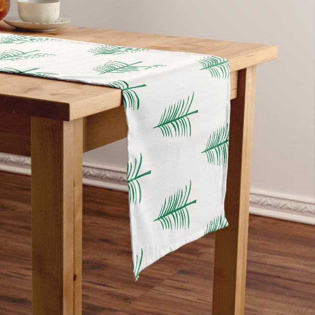 Modern Minimalist Green Christmas Tree  Short Table Runner (In Situ)