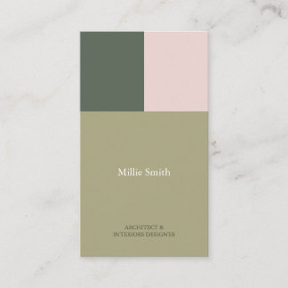modern minimalist green geometrician business card