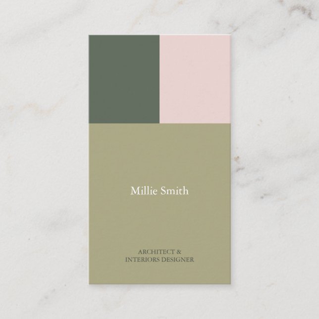 modern minimalist green geometrician business card (Front)