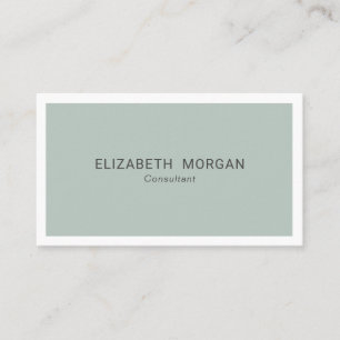 Modern Minimalist Green Grey  Business Card
