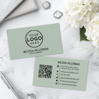 Modern Minimalist Green Professional Logo QR Code