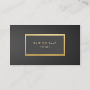 Modern Minimalist Grey Black Gradient Gold Luxury Business Card