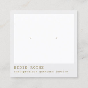 Modern Minimalist Grey Earring  Jewellery Display Square Business Card