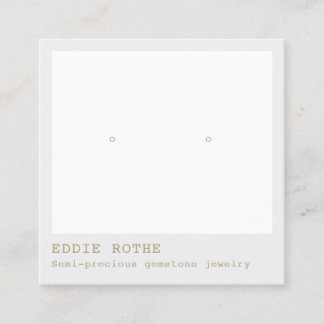 Modern Minimalist Grey Earring Jewellery Display Square Business Card