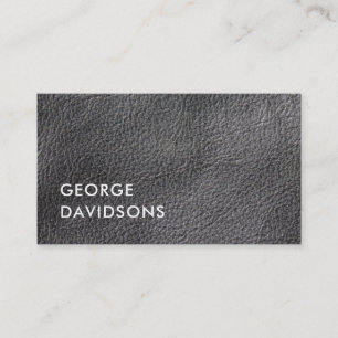 Modern minimalist grey faux leather professional business card