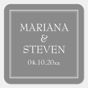 Modern Minimalist Grey Grey Square Sticker