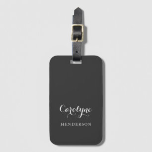 Modern Minimalist Grey Luggage Tag