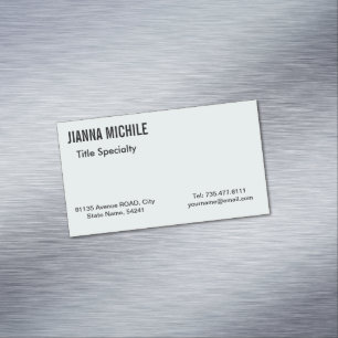 Modern Minimalist Grey Magnetic Business Card
