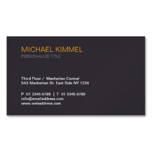 Modern Minimalist Grey Professional Magnetic Business Card
