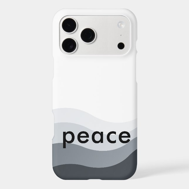 Modern Minimalist Grey Waves | Personalized Name (Back)