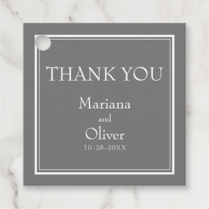 Modern Minimalist Grey Wedding Favour Tags