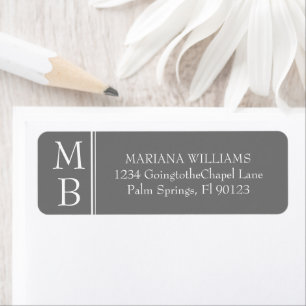Modern Minimalist Grey Wedding Return Address