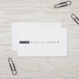 Modern Minimalist Grey White Business Card