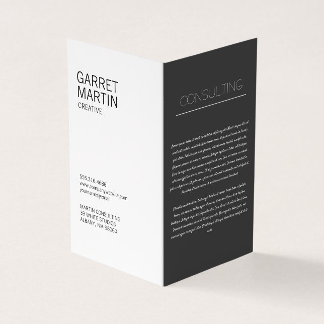 Modern Minimalist (Grey / White) Business Card (Outside)