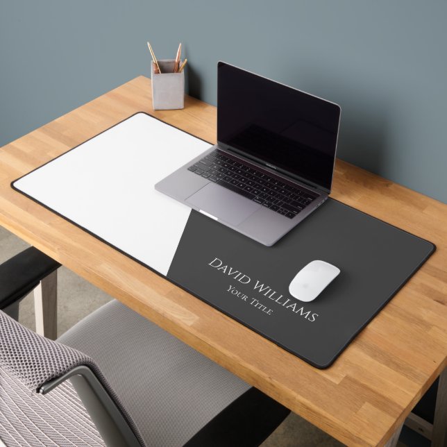 Modern Minimalist Grey White Simple  Desk Mat (Office 2)