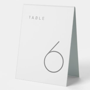 Modern Minimalist Grey & White Table Number Table 