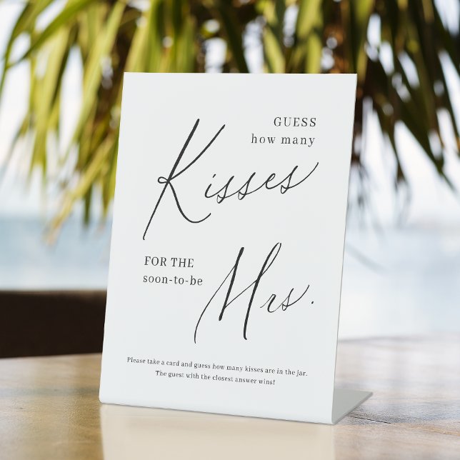 Modern minimalist guess how many kisses game sign (Modern minimalist guess how many kisses game sign)