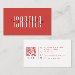 Modern Minimalist Hair Makeup Artist Name Business Card