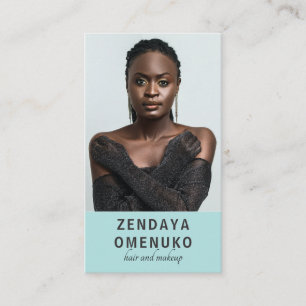 Modern Minimalist Hair Makeup Artist Photo Square Business Card