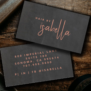 Modern Minimalist Hair Stylist Script Name Business Card