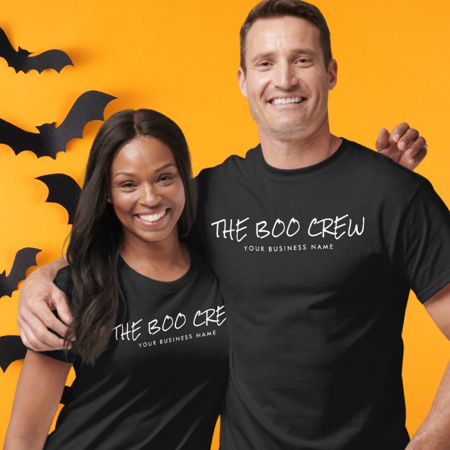 Modern Minimalist Halloween Boo Crew Business Name T-Shirt (Creator Uploaded)