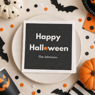 Modern Minimalist Halloween – Personalised Napkin