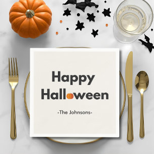 Modern Minimalist Halloween – Personalised Napkin