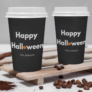 Modern Minimalist Halloween – Personalised Paper Cups