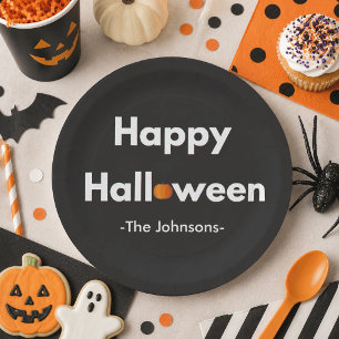 Modern Minimalist Halloween – Personalised Paper Plate