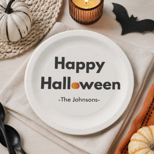Modern Minimalist Halloween – Personalised Paper Plate