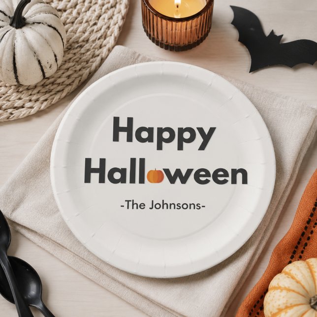 Modern Minimalist Halloween – Personalised Paper Plate (Creator Uploaded)