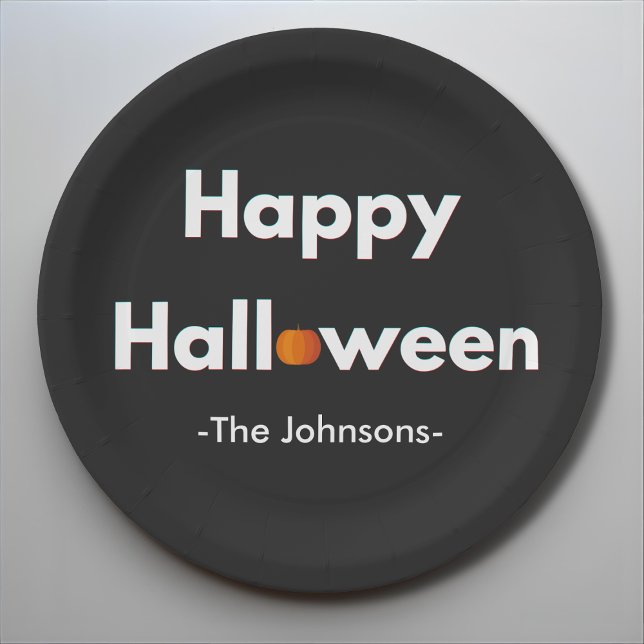Modern Minimalist Halloween – Personalised Paper Plate (Creator Uploaded)