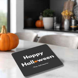 Modern Minimalist Halloween – Personalised Square Paper Coaster