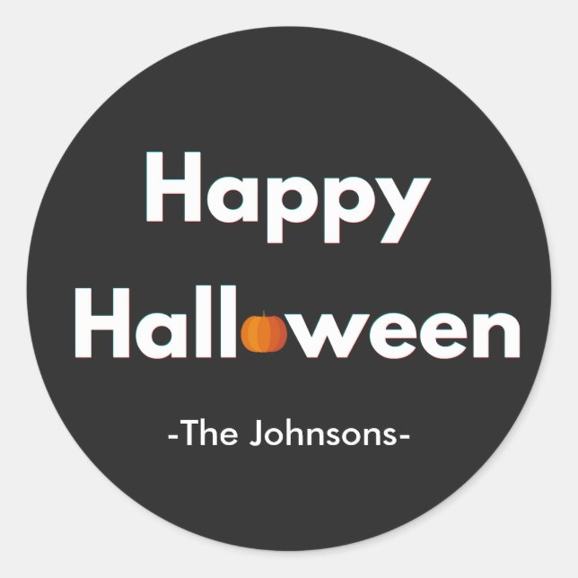 Modern Minimalist Halloween Personalised Stickers (Front)