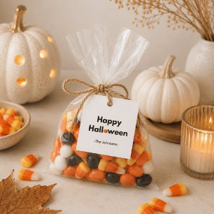 Modern Minimalist Halloween – Square Personalised Favour Tags
