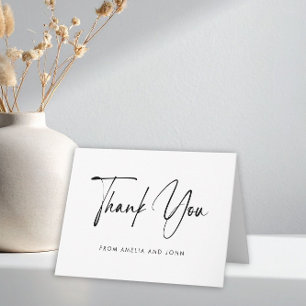 Modern Minimalist Hand Lettered Typography Thank You Card