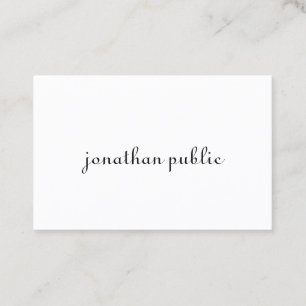 Modern Minimalist Handwriting Script Plain Elegant Business Card
