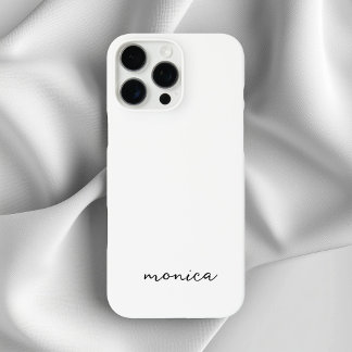 Modern Minimalist Handwriting Script White iPhone 16 Pro Max Case