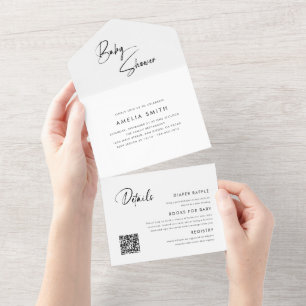Modern Minimalist Handwritten Envelope All In One All In One Invitation